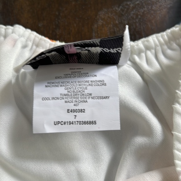 Rare Editions Square Neck Long Balloon Sleeve Smocked Flounce Hem Floral Dress. - Picture 6 of 10